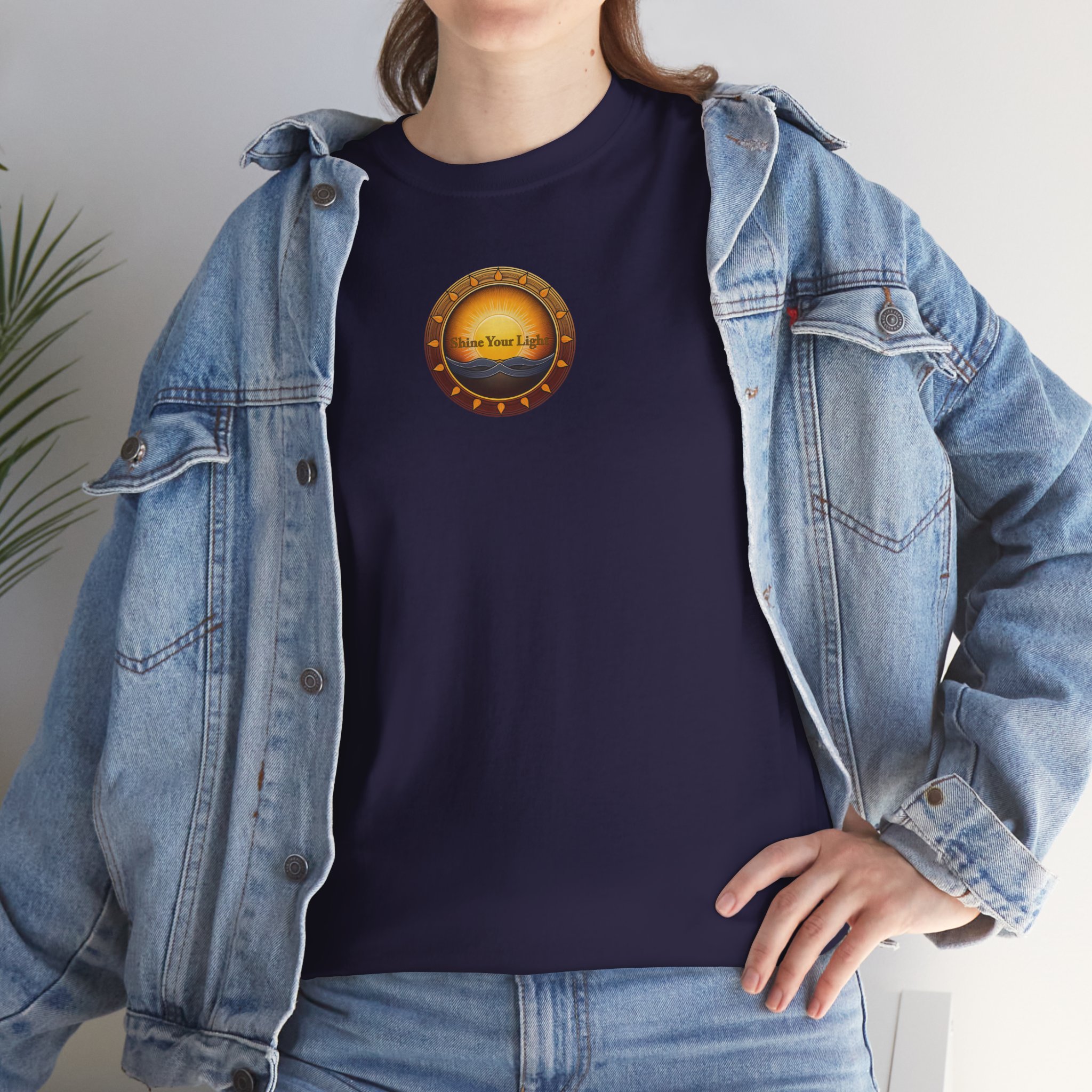 Shine Your Light Unisex Heavy Cotton Short Sleeve T-Shirt - Image 3