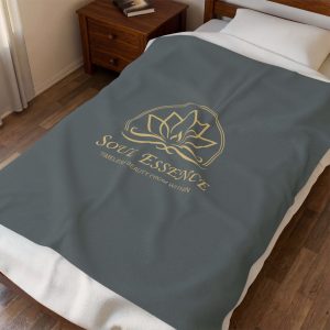 Soul Essence Velveteen Plush Blanket - Grey